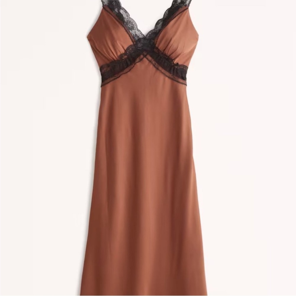Abercrombie Satin Slip Midi Dress